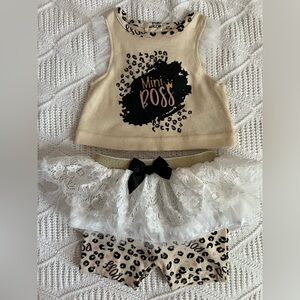 3-6 month Mini Boss Leopard Print Outfit